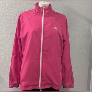 Adidas Hot Pink White Stripe Zip Jacket Size XL